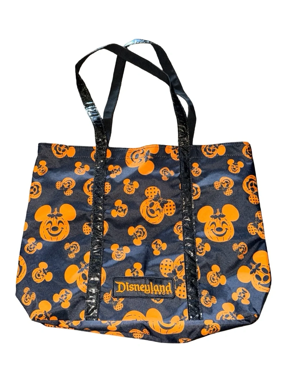 Disney Black & Orange Mickey Pumpkin Tote Bag